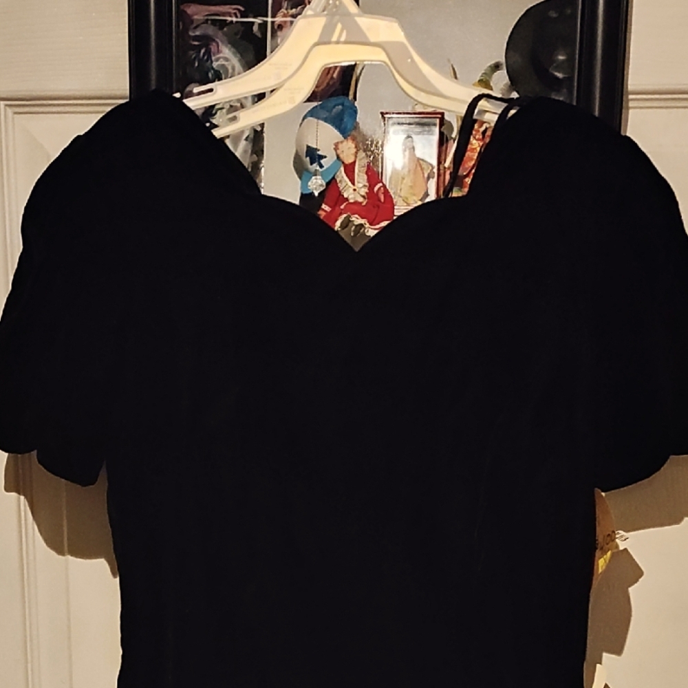 Vintage Santa Fe By Jim Treblay Black Velvet Cocktail Dress